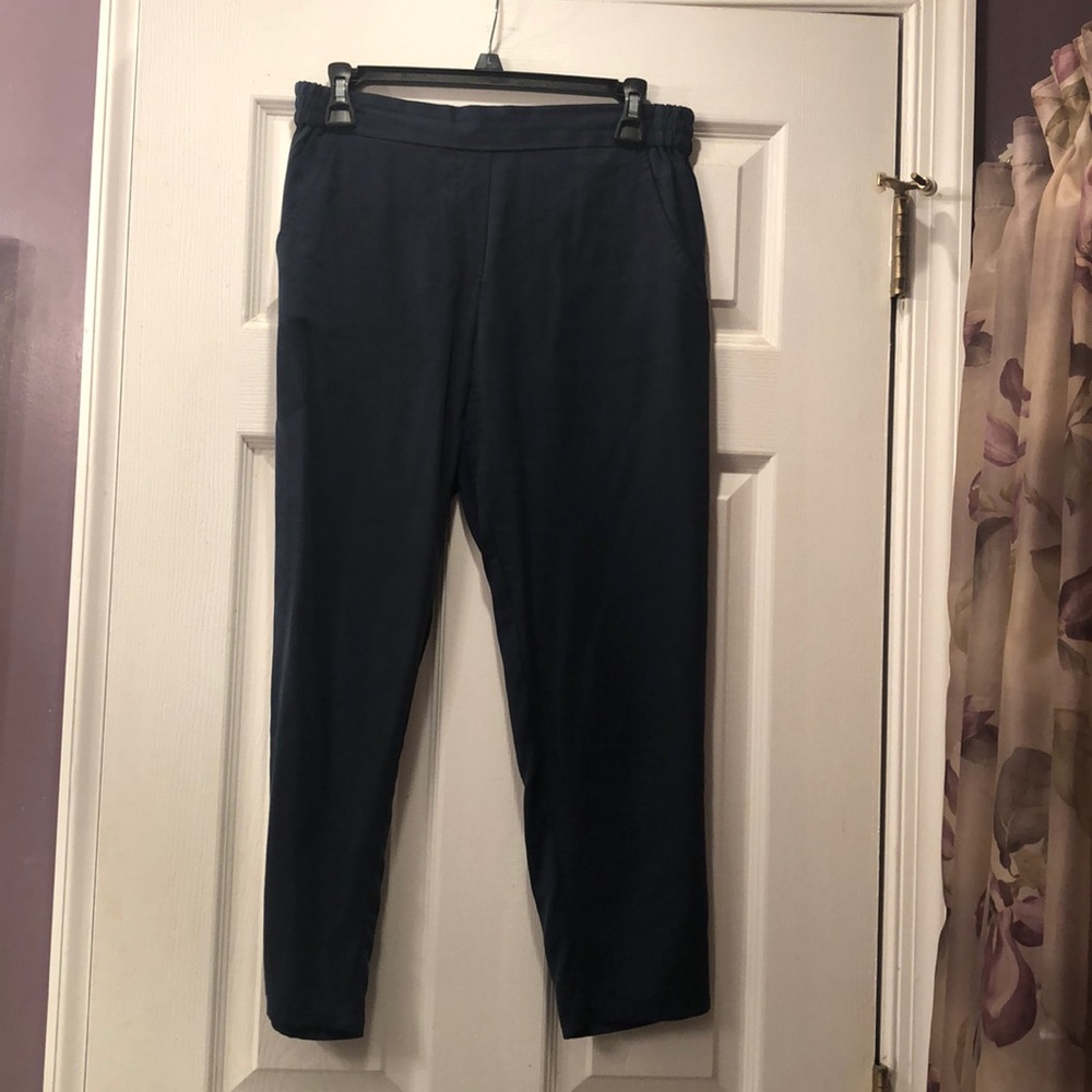 Gap Navy Tencel Cropped Pants
